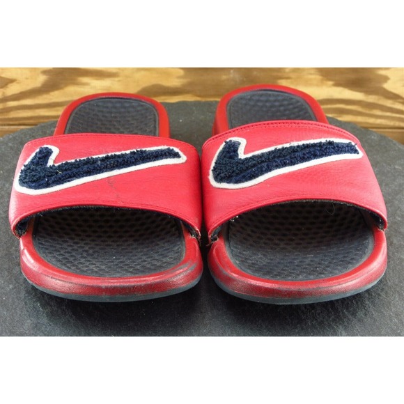Nike Size 7 M Red Slide Synthetic Men Shoes AO2805 - Picture 2 of 8